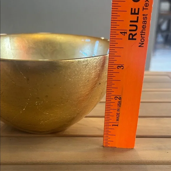 Anthropologie Gold Decorative Glass Bowl. Reign nut bowl-out of stock online - Picture 4 of 5